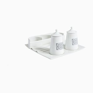 Ainu Collection Contemporary Porcelain Tea Service by Soshiro, 2020, Set of 4