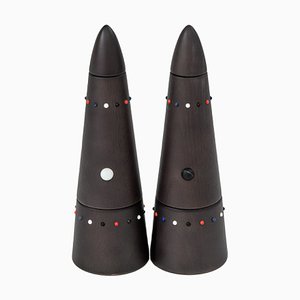 Pok Collection Salt Mill and Pepper Grinder Set in Beech Wood by SoShiro, 2019, Set of 2
