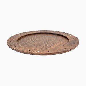 Pok Collection Holz Charger Plate Serviertablett aus dekorativem Nussholz von SoShiro, 2019