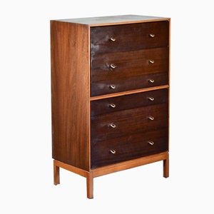 Mid-Century Scandinavian Style Teak and Brass Chest of Drawers or Tallboy from Stag