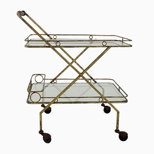 Gilt Metal Bar Cart, Italy, 1960s