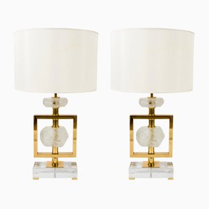 Lamps in Murano Glass & Brass, Set of 2