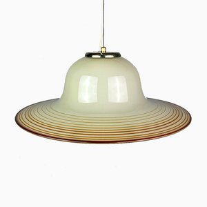 Mid-Century Beige Murano Glass Pendant Lamp from De Majo, Venice, Italy, 1970s