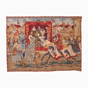 Large French Medieval Style Wall Tapestry or Needlepoint