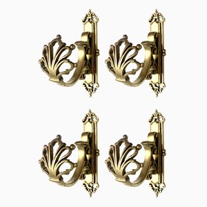 Ganci attaccapanni antichi in bronzo, Francia, inizio XX secolo, set di 4