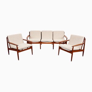 Mid-Century Danish Sofa and Armchairs by Arne Vodder for Glostrup, 1960s, Set of 3