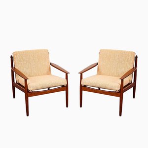 Mid-Century Danish Armchair & Chaise Longue Set by Arne Vodder for Glostrup, 1960s, Set of 2