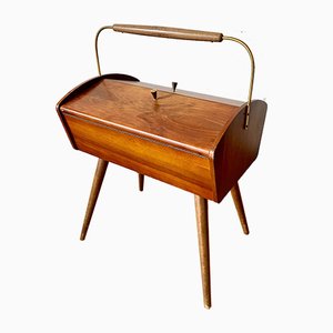 Mid-Century Wooden Sewing Box
