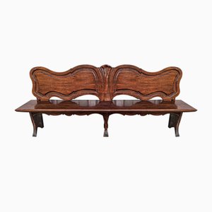Wooden Bench with Lion Paws in Solid Wood, Italy, 1950s