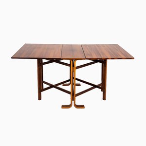 Rosewood Drop-Leaf Dining Table by Bendt Winge for Kleppe