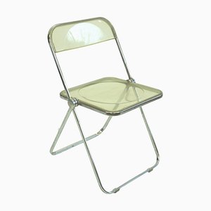 Italian Chrome and Acrylic Glass Plia Folding Chair by G. Piretti for Castelli, 1960s