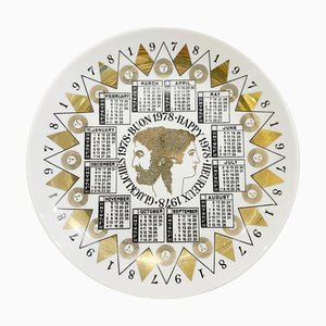 Assiette Calendrier en Porcelaine pour l'Année 1978 par Piero Fornasetti