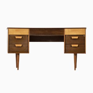 Walnut and Beech Concave Desk by Gunther Hoffstead for Uniflex, 1960s