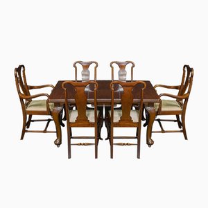 Early 20th Century Queen Anne Style Dining Suite, Set of 7