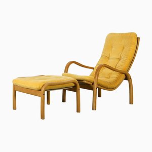 Fauteuil et Ottomane Scandinaves par Yngve Ekstrom pour Swedese, Set de 2