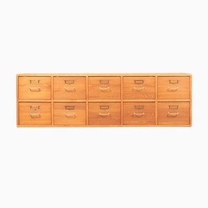 Mueble de pared de pino macizo de Rud Rasmussen, años 40
