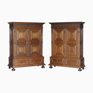English Oak Victorian Cupboards from Gillows Lancaster, Set of 2