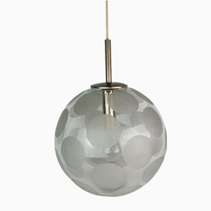 Lámpara colgante esférica de vidrio de Doria Leuchten, años 70