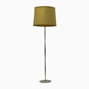 Vintage Brass Floor Lamp with Marble Base, Italy, 1930s