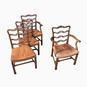 Vintage Stühle mit Sprossenlehne, 1940er, 4er Set