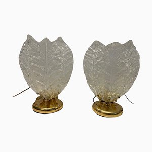 Lámparas de mesa de cristal de Murano. Juego de 2