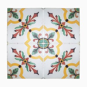 Antique Handmade Ceramic Tile from Devres, France, 1920s
