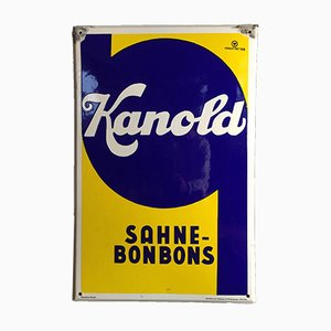 Panneau en Émail pour Kanold Sahne Bonbons, 1950s