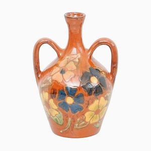 Jarrón catalán de cerámica pintada a mano de Diaz Costa, años 60