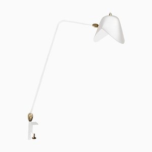 Lampe de Bureau Pivotante Blanche par Serge Mouille