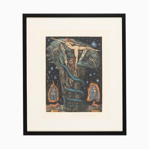 Adams Traum, Color etching, Framed
