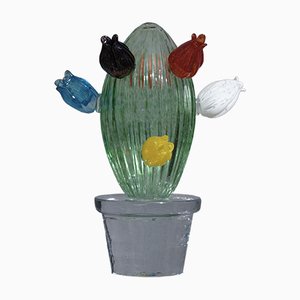 Green Art Glass Cactus Plant from Marta Marzotto, 1990s