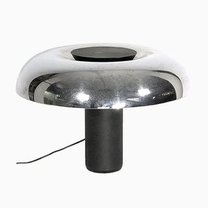 Italian Vintage Mushroom Chrome Table Lamp, 1970s