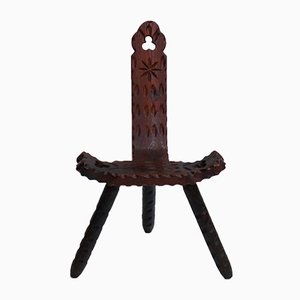 Spanish Brutalist Wooden Chair, 1960s