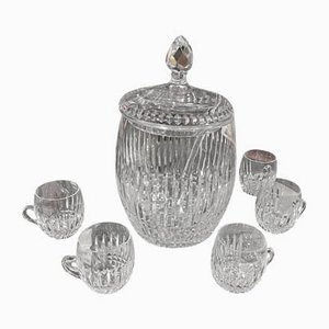 St Louis Crystal Punch Service with Bowl and Ladle, Set of 6