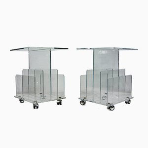 Tables d'Appoint en Acrylique Transparent, Set de 2