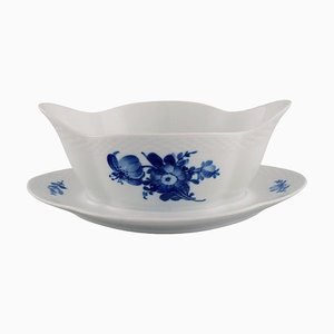 Blue Flower Geflochtene Sauciere auf Ständer von Royal Copenhagen