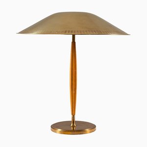 Swedish Mid-Century Table Lamp in Teak and Brass from Böhlmarks