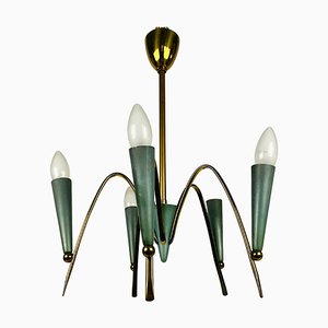 Mid-Century Italian Brass Chandelier, 1960s