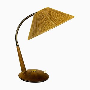 Teak and Rattan Table Lamp from Temde, 1970s