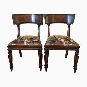 Antique Mahogany Regency Library Chairs, Set of 2