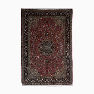 Floral Carpet in Dark Red with Border and Medallion