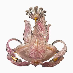 Lustre Ninfea Art Déco en Verre de Murano Rose de Barovier, Italie, 1940