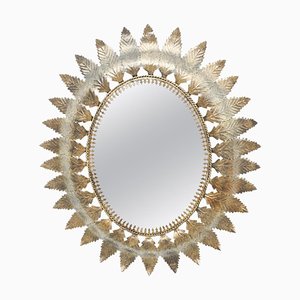 Mid-Century Modern Sunburst Mirror in Brass, 1960s