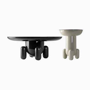 Jaime Hayon Dark & Light Grey Explorer #03 & #01 Tables by Bd Barcelona, Set of 2