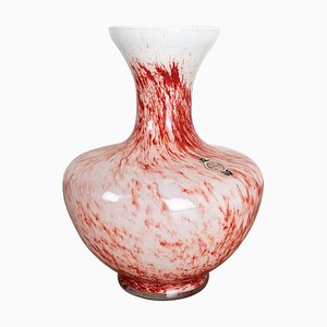 Grand Vase Pop Art Vintage en Verre Opalin, Italie