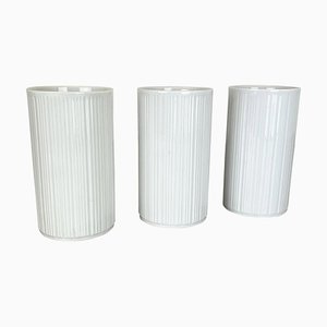 Vases Op Art en Porcelaine par Melitta All, Allemagne, 1970s, Set de 3