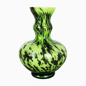 Large Green Vintage Pop Art Opaline Florence Vase, Italy