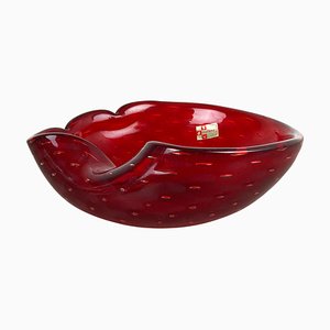 Murano Glass Strawberry Bowl Element Shell Ashtray, Italy, 1970s