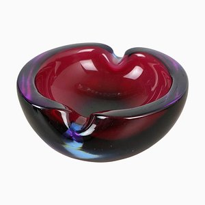 Large Murano Glass Multi-Color Bowl Element Shell Ashtray, Italy, 1970s