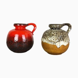 Model 484-21 Pottery Fat Lava Vases from Scheurich, Germany, 1970s, Set of 2
